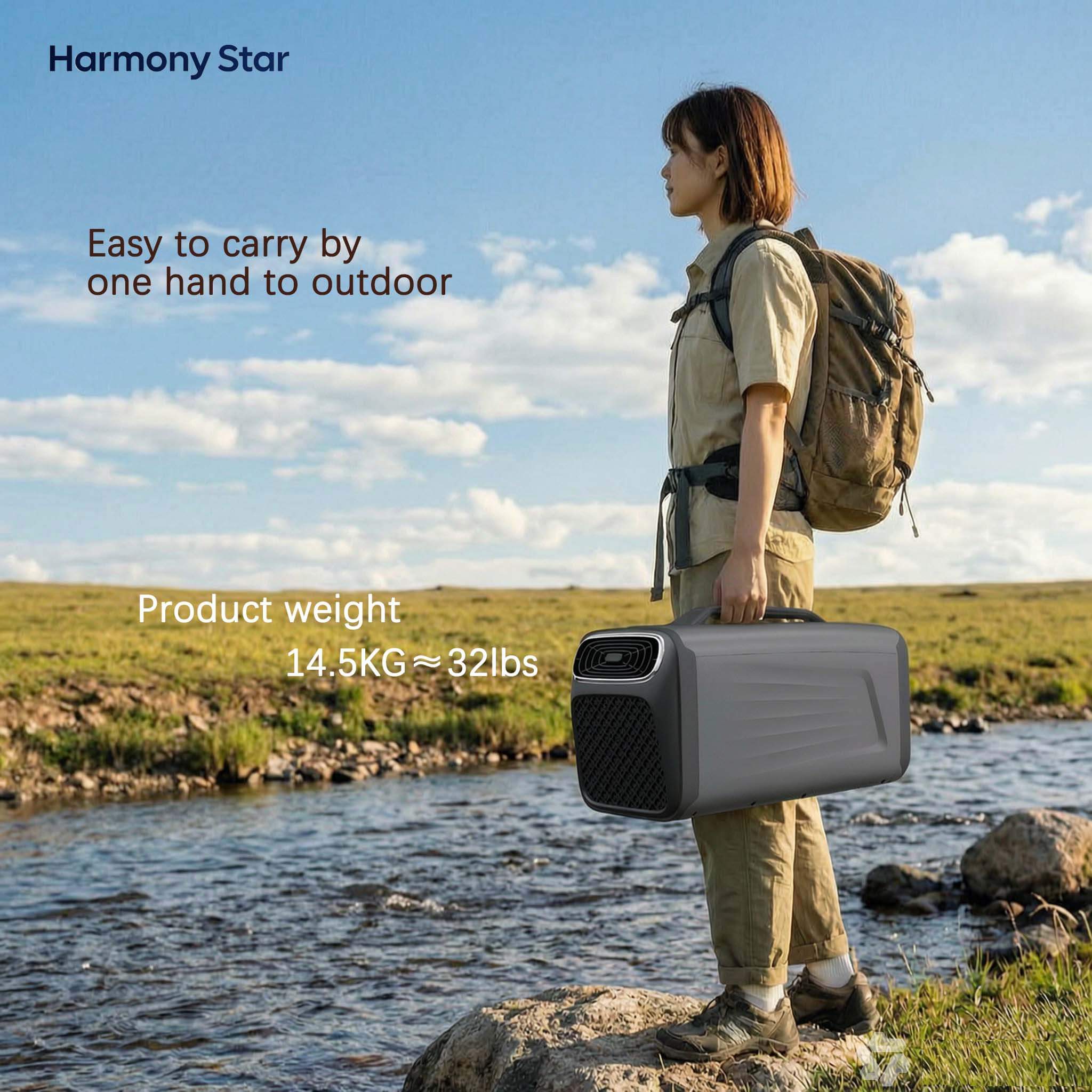 Harmony Star Portable Air Conditioner for Camping Outdoor and Indoor Use,  Fast Cooling Capacity for Tent AC，Quiet Air conditoning For Small Rooms