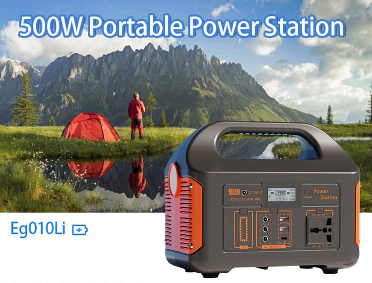 Harmony Star 460.8Wh Portable Power Station, 500W Rated Power, Camping LiFePO4 Battery Solar Generator for Home Backup, Outdoor Emergency, RV, Van, fishing