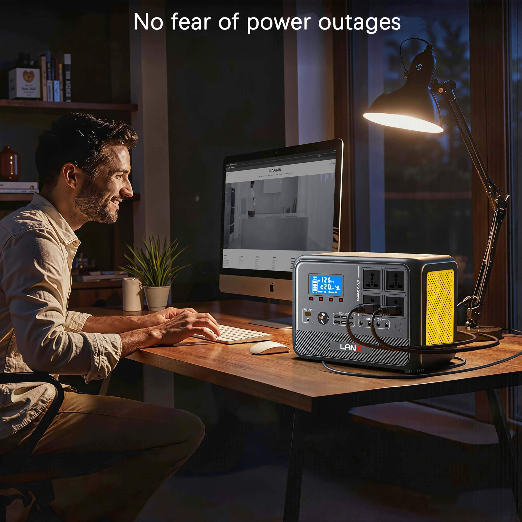 Harmony Star 1152Wh Portable Power Station, 1500W Rated Power, Camping LiFePO4 Battery Solar Generator for Home Backup, Outdoor Emergency, RV, Van, fishing