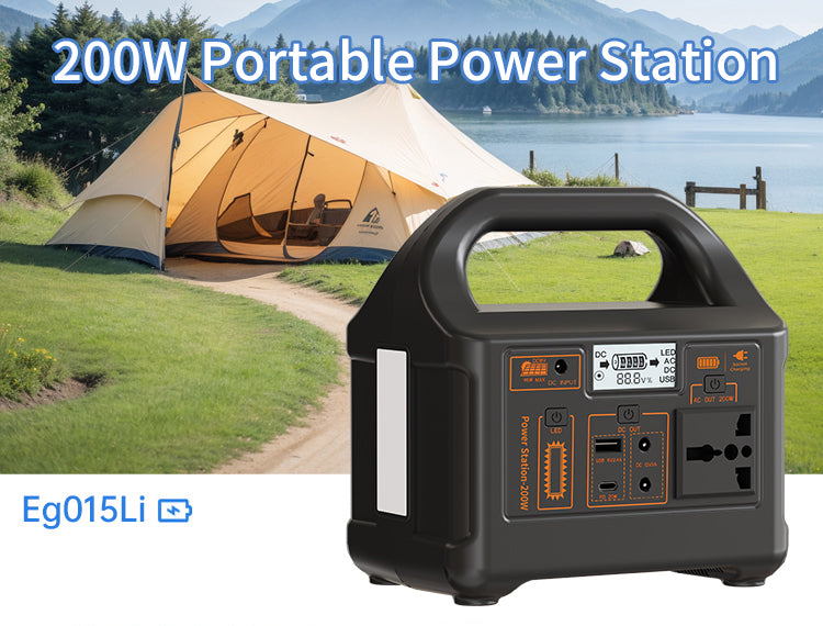 Harmony Star 153.6Wh Portable Power Station, 200W Rated Power, Camping Lithium Battery Solar Generator for Home Backup, Outdoor Emergency, RV, Van, Hunting