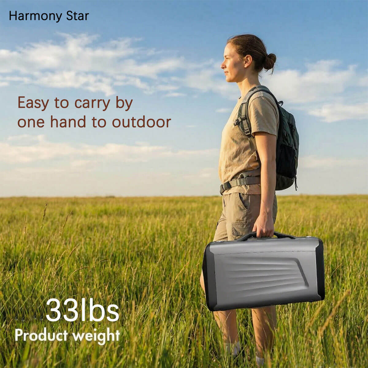 Harmony Star Portable Air Conditioner for Camping Outdoor and Indoor Use, 5200BTU Fast Cooling Capacity for Tent AC，Quiet Air conditoning For Small Rooms