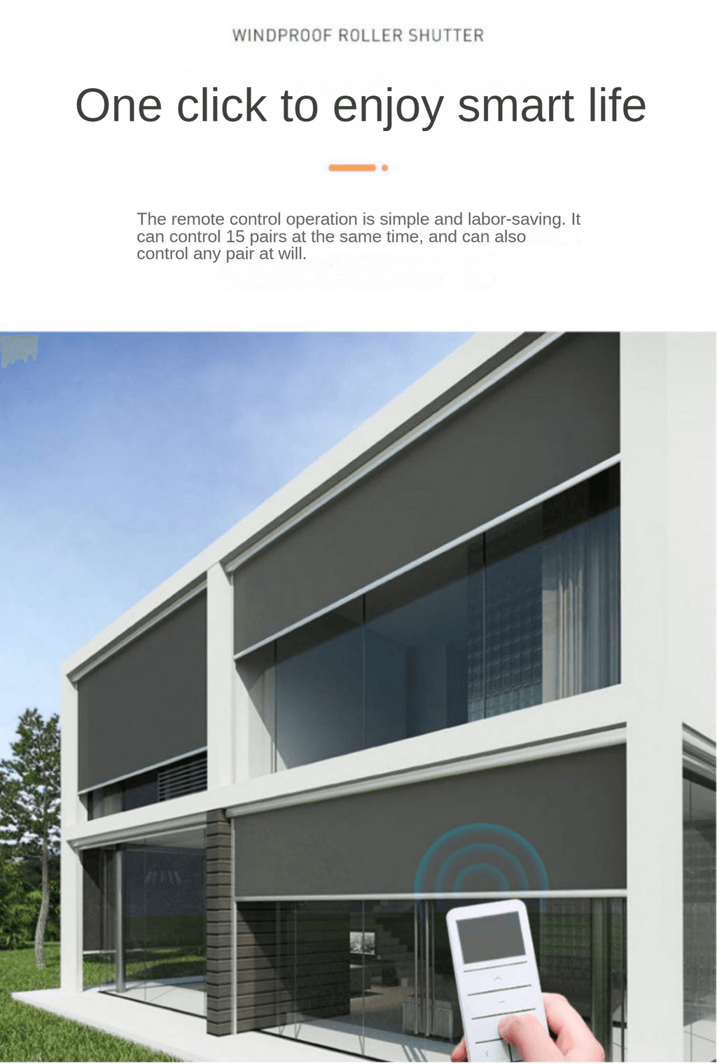 Motorized Windproof  Roller Blind Wind-Resistant Shades