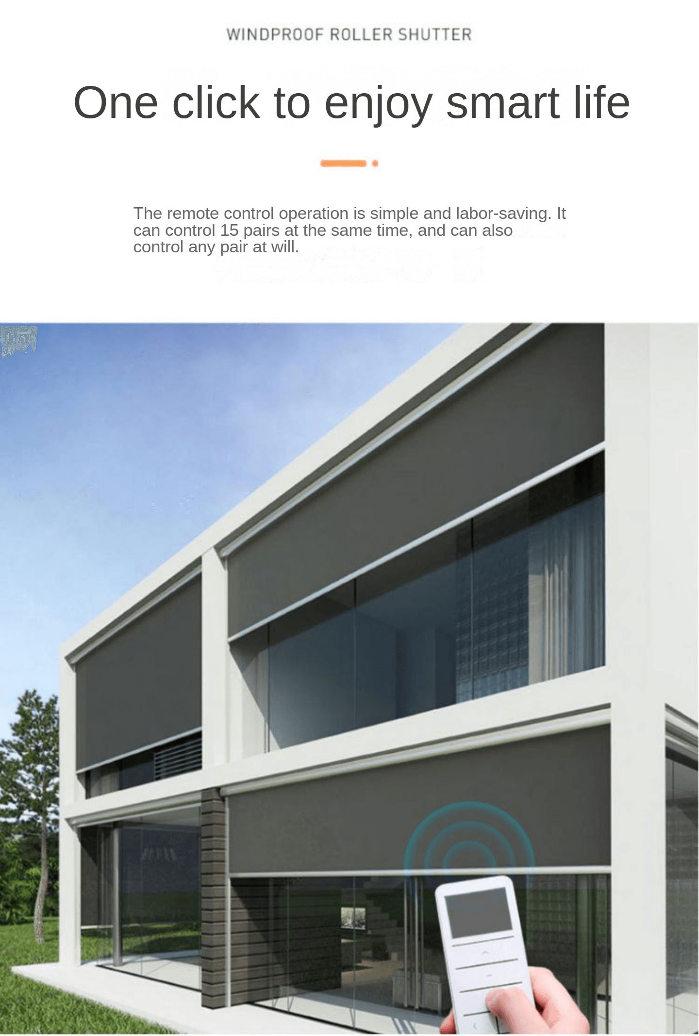 Motorized Windproof  Roller Blind Wind-Resistant Shades