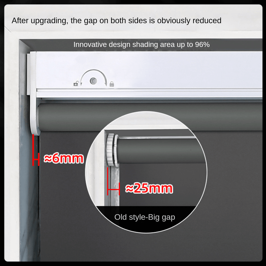 No Drill Motorized Blinds with Remote, Blackout Automatic Blinds with Solar Panel, Cordless Smart Electric Roller Shades for Windows