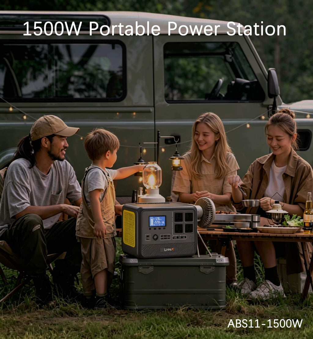 Harmony Star 1152Wh Portable Power Station, 1500W Rated Power, Camping LiFePO4 Battery Solar Generator for Home Backup, Outdoor Emergency, RV, Van, fishing