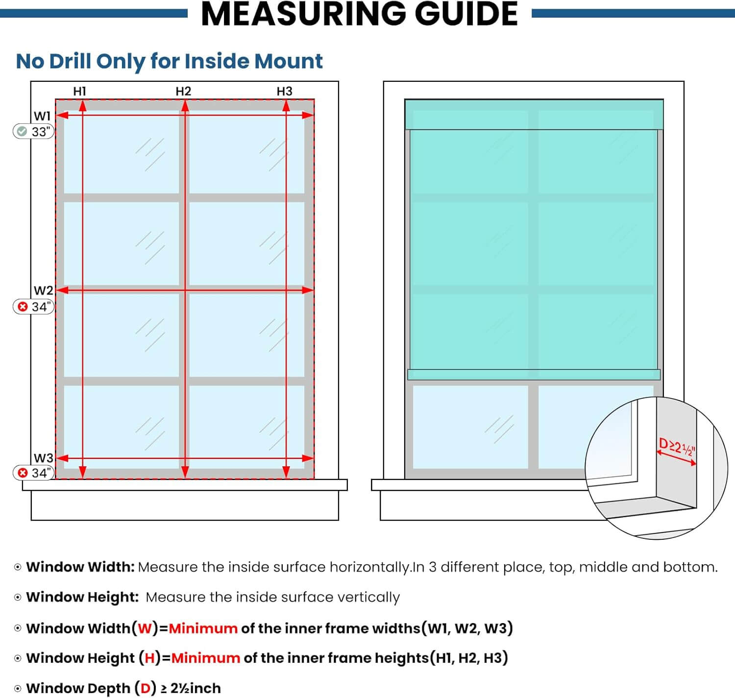 No Drill Motorized Blinds with Remote, Blackout Automatic Blinds with Solar Panel, Cordless Smart Electric Roller Shades for Windows