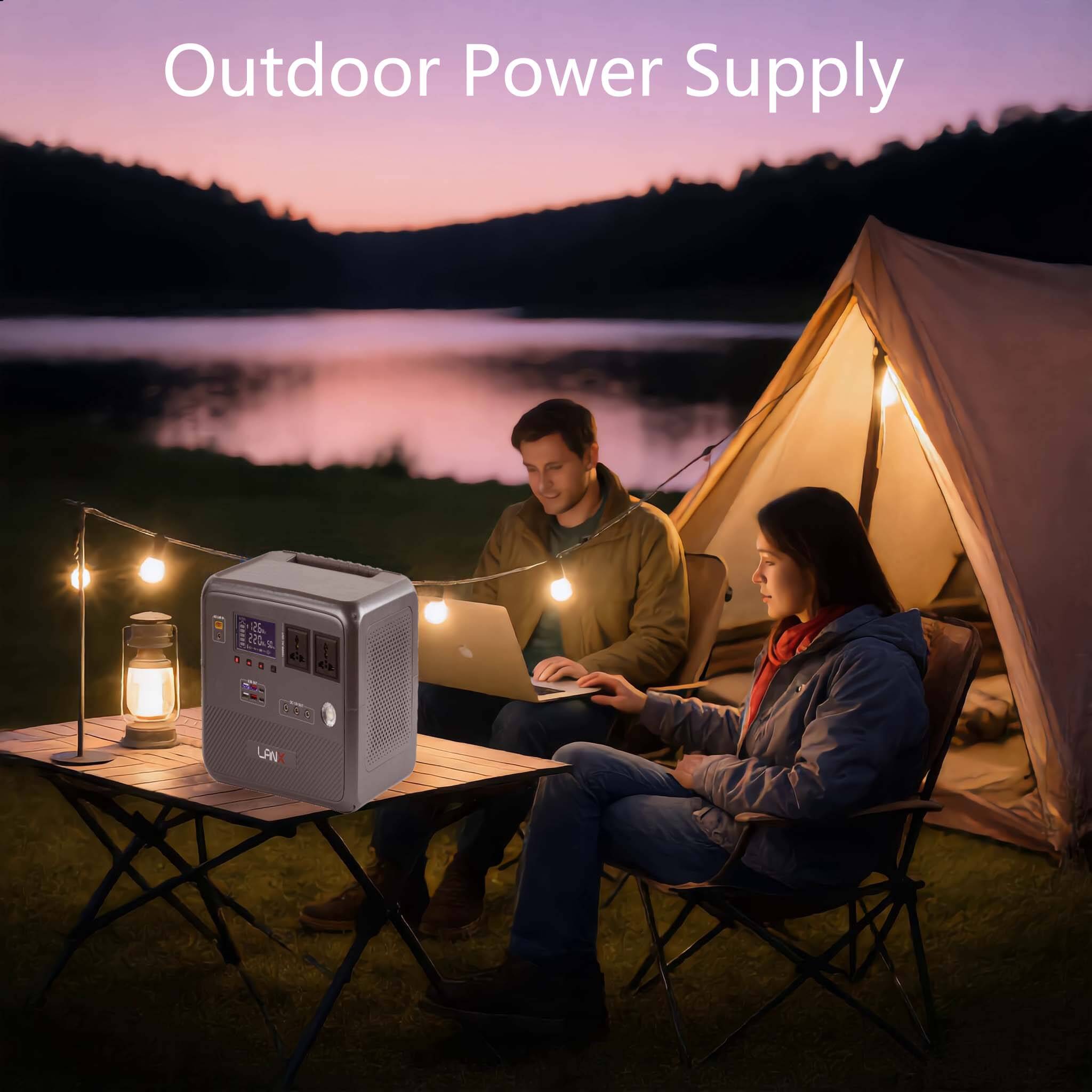 Harmony Star 768Wh Portable Power Station, 1000W Rated Power, Camping LiFePO4 Battery, Solar Generator for Home Backup, Outdoor Emergency, RV, Van, fishing