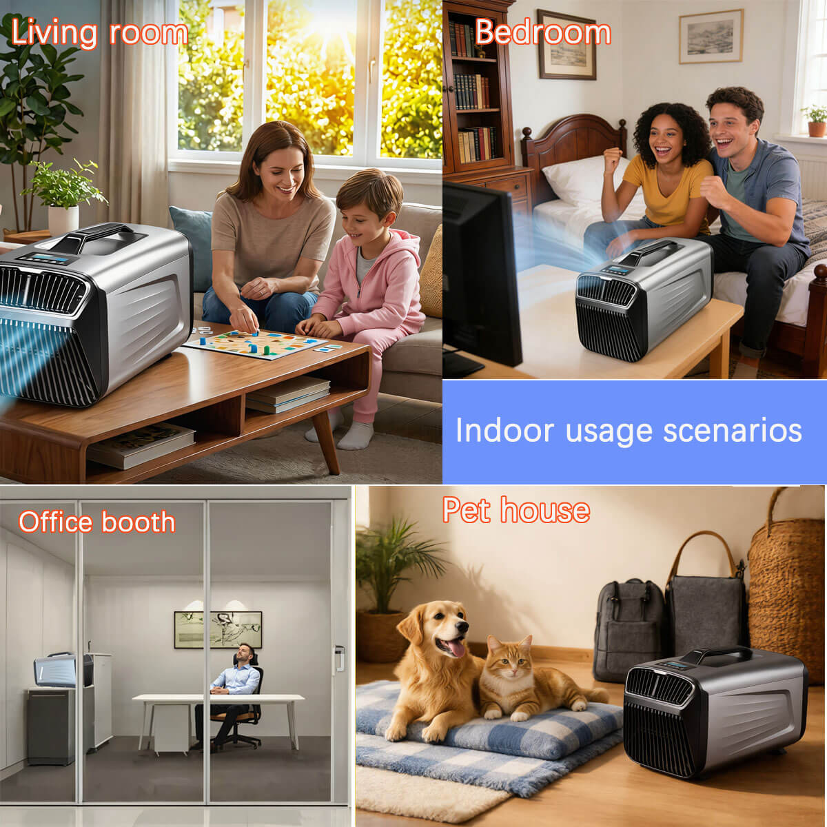 Harmony Star Portable Air Conditioner for Camping Outdoor and Indoor Use, 5200BTU Fast Cooling Capacity for Tent AC，Quiet Air conditoning For Small Rooms