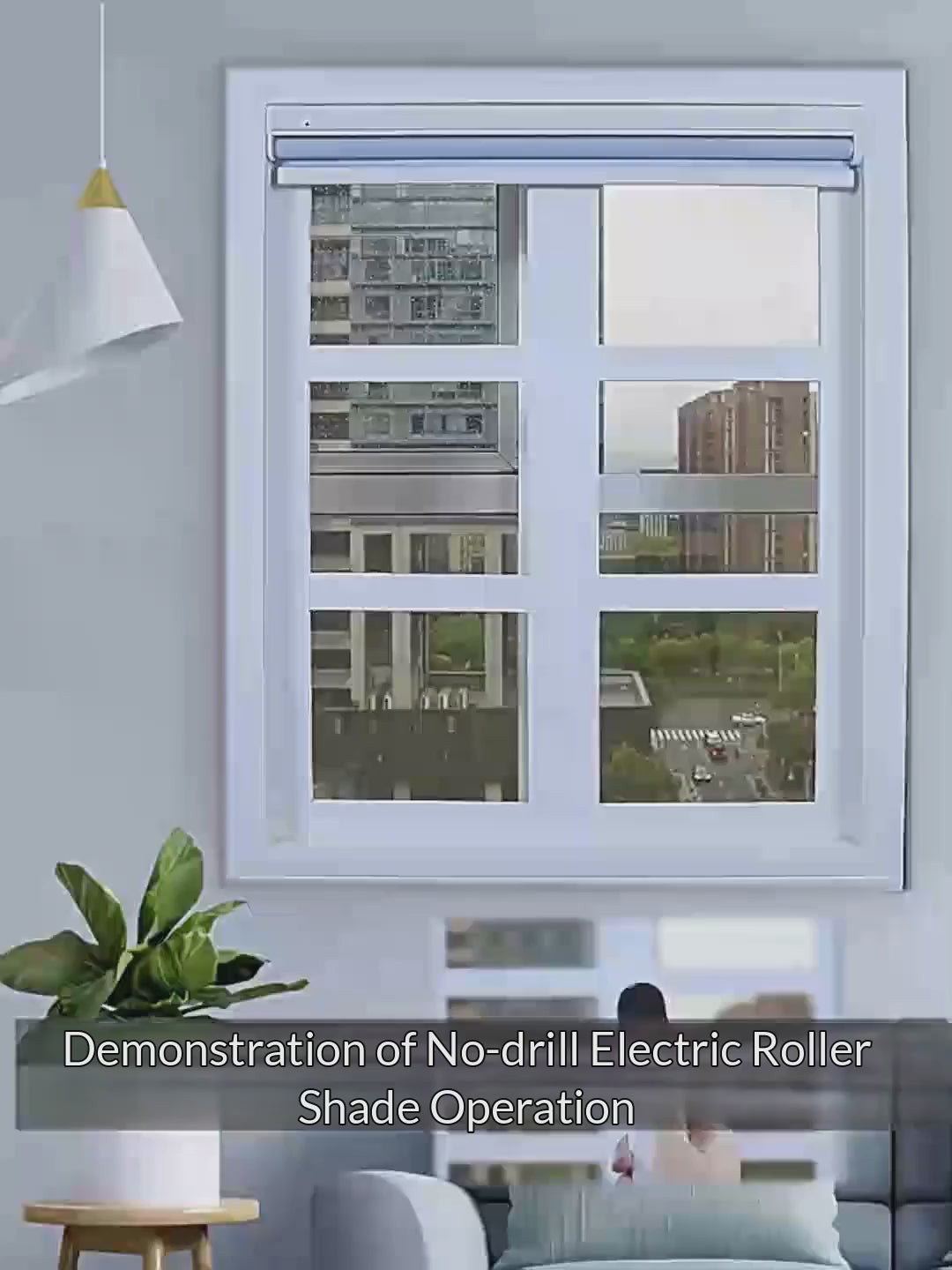 No Drill Motorized Blinds with Remote, Blackout Automatic Blinds with Solar Panel, Cordless Smart Electric Roller Shades for Windows