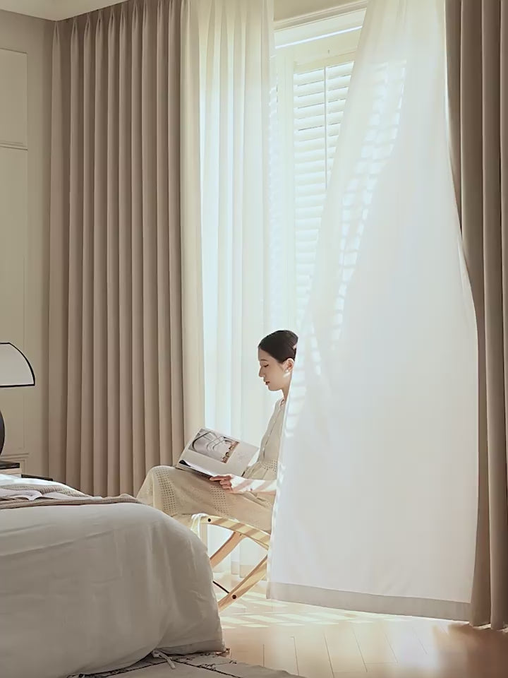 Custom  Motorized  Curtains Rechargeable Waterproof Fabric Blackout Shade